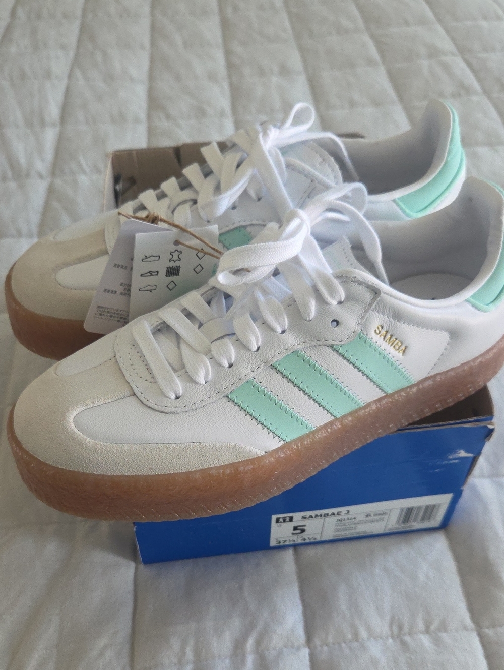 adidas Samba White Mint Green Gum Women's Sneakers